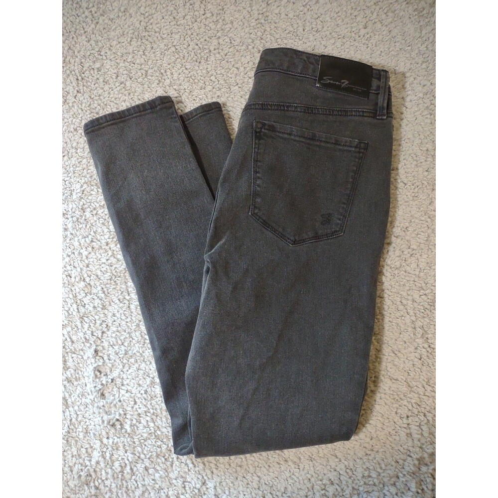Seven7 Women's Denim Jeans Black Size 8 Light Stretch Skinny